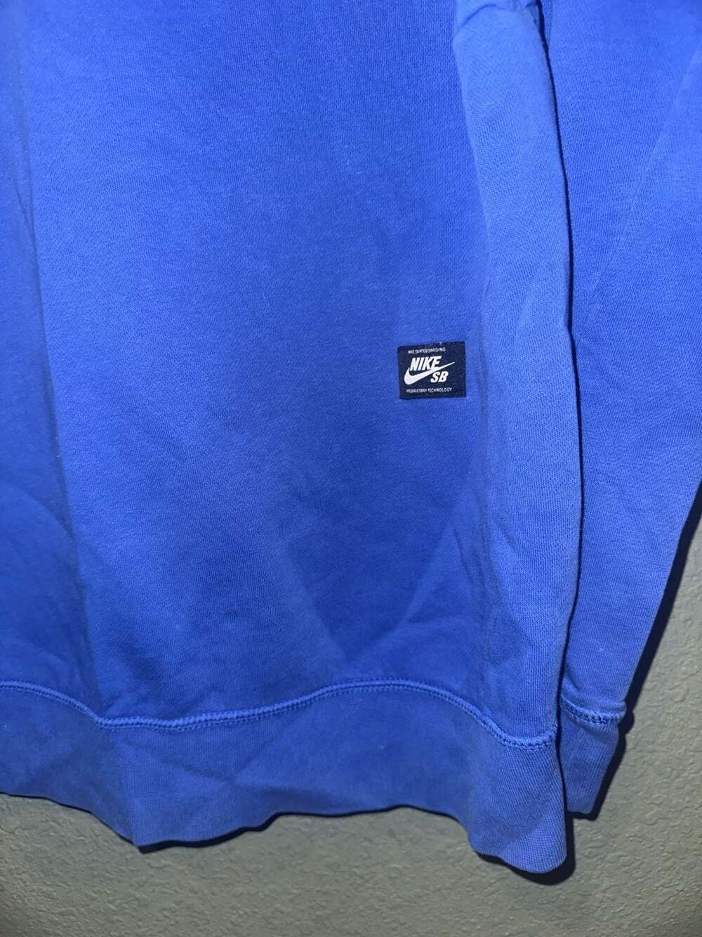 Nike SB Icon Graphic Crewneck Sweatshirt Blue with Orange Logo - Picture 5 of 5